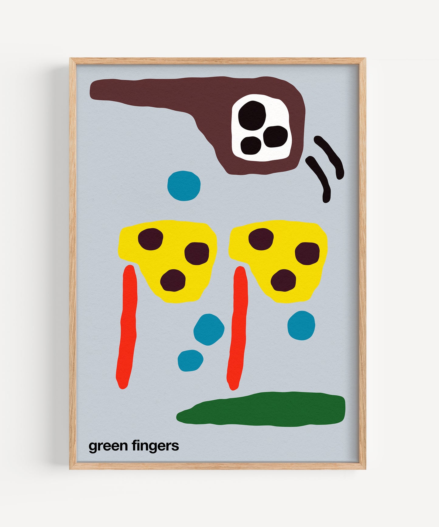 Green Fingers Print - Blue-Grey