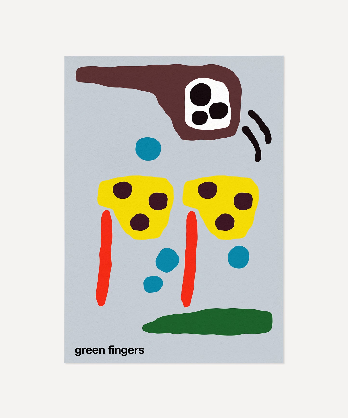 Green Fingers Print - Blue-Grey