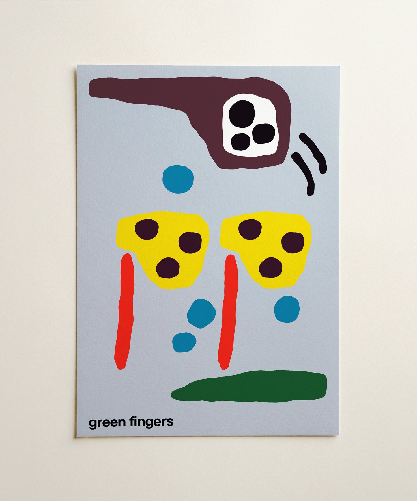 Green Fingers Print - Blue-Grey