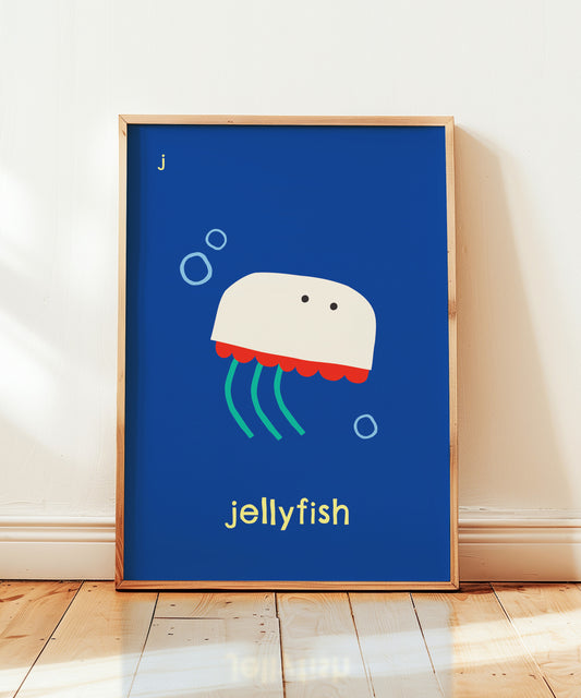 J for Jellyfish Print