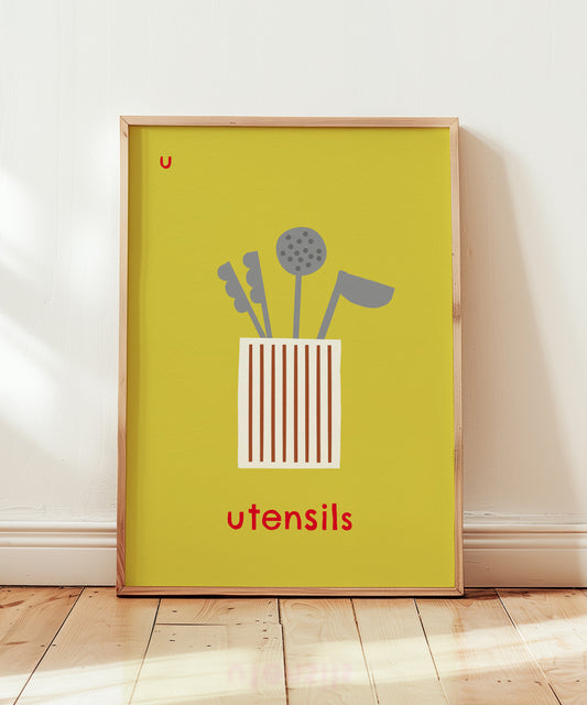 U for Utensils Print