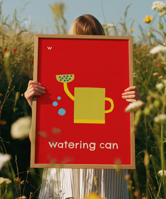 W for Watering Can Print