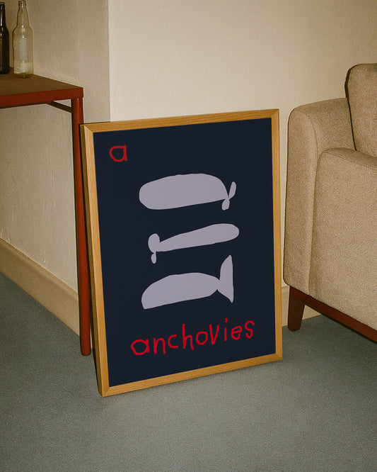 A for Anchovies Print